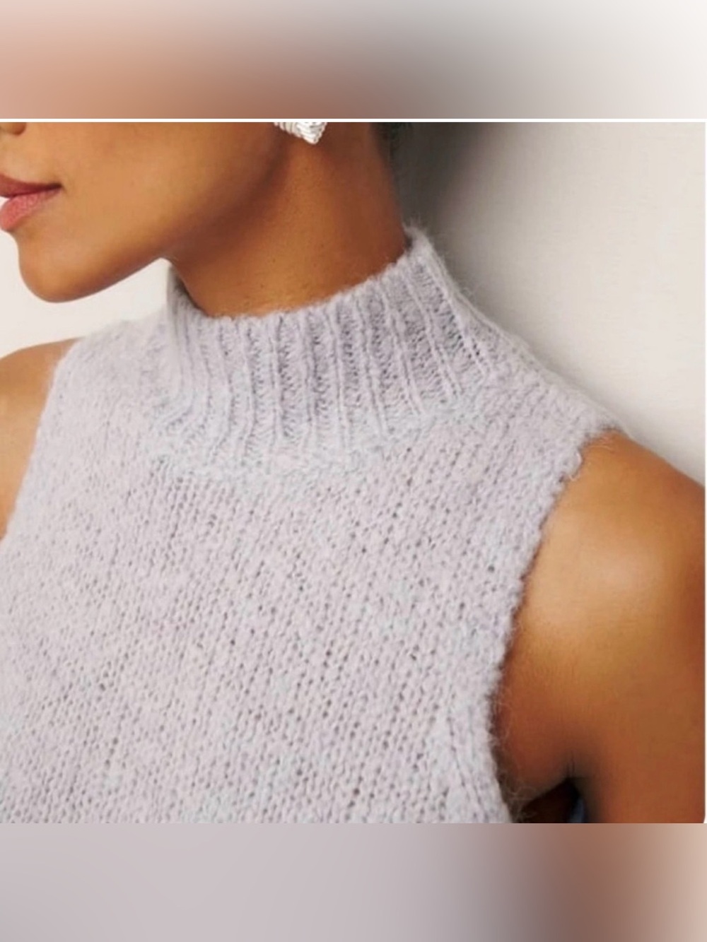 Reformation Baby  Alpaca Merino Wool Saga Knit Sweater Vest Size XL Gray Luxury - Picture 4 of 11